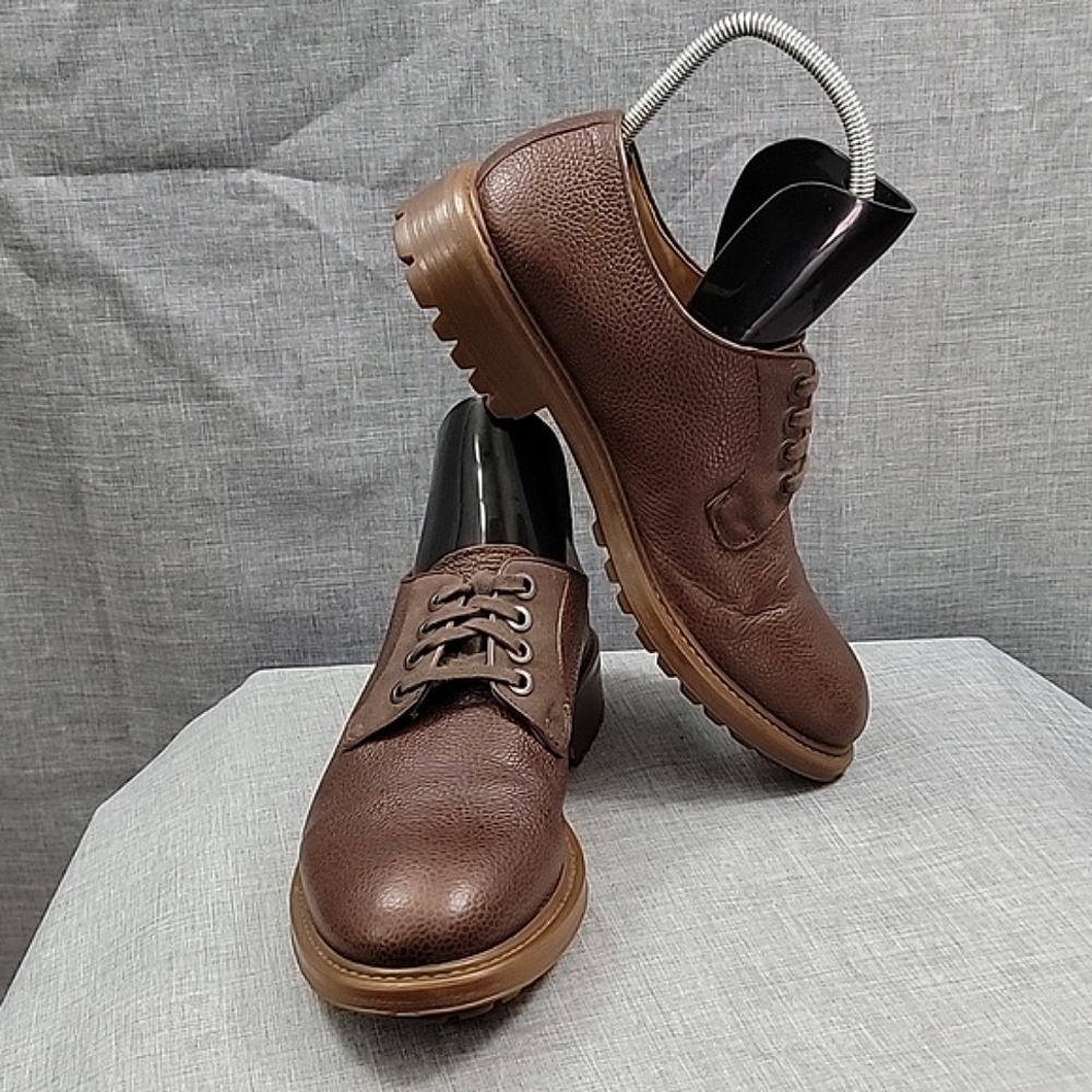 Bespoken made in Italy Men's Brown pebbled leather Derby oxfords men's SZ 42